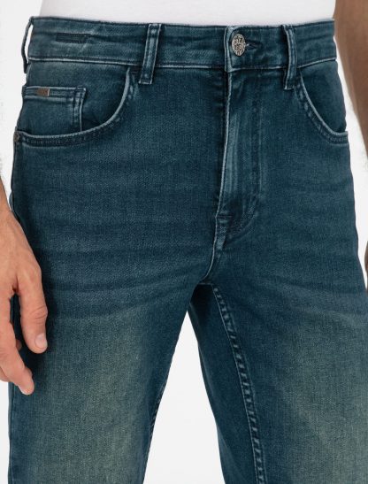 شلوار جین جذب مردانه اسلیم آبی کاشارل