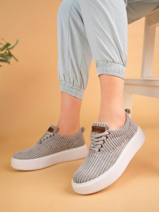 کفش کتانی زنانه خاکستری چکیچ CH173K1220KAT