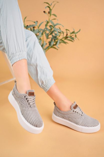 کفش کتانی زنانه خاکستری چکیچ CH173K1220KAT