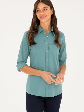 شومیز زنانه نعنایی یو اس پولو