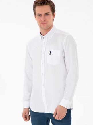 پیراهن مردانه سفید یو اس پولو