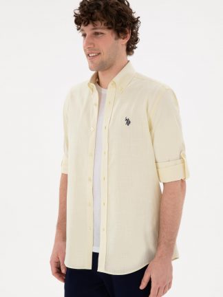 پیراهن مردانه لیمویی یو اس پولو