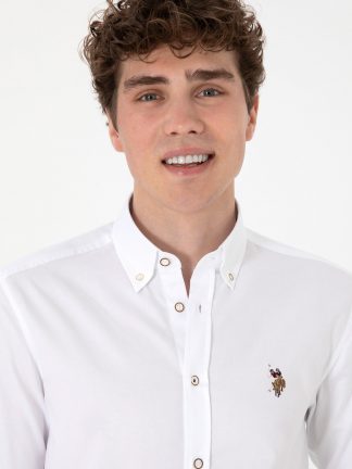 پیراهن مردانه سفید یو اس پولو