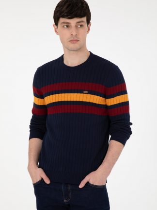 پلیور مردانه سرمه ای یو اس پولو