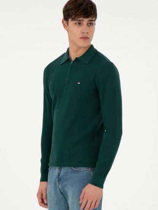 پلیور مردانه سبز تیره یو اس پولو