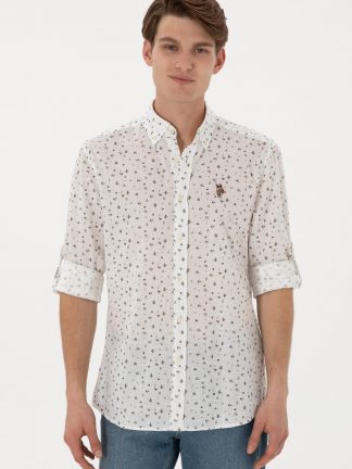 پیراهن مردانه خاکی تیره یو اس پولو