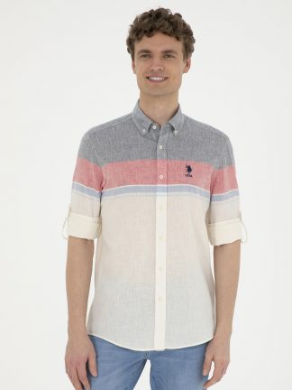 پیراهن مردانه قرمز یو اس پولو