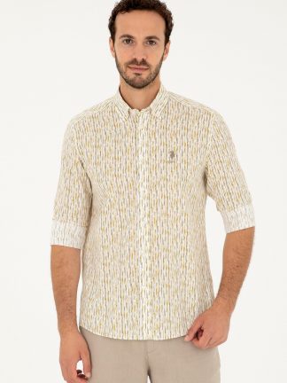 پیراهن مردانه خاکی روشن یو اس پولو