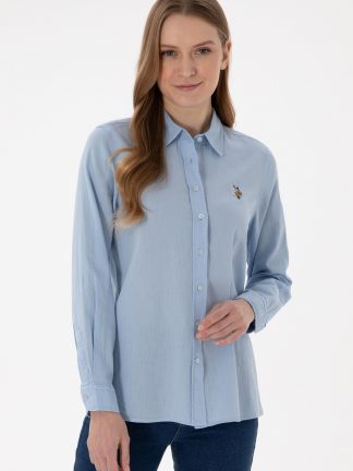 شومیز زنانه آبی روشن یو اس پولو