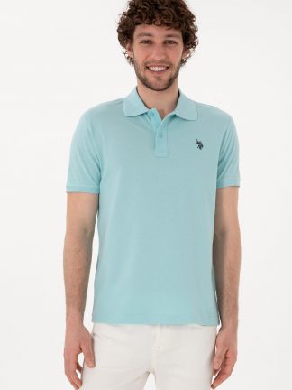 پولوشرت مردانه آبی فیروزه ای یو اس پولو
