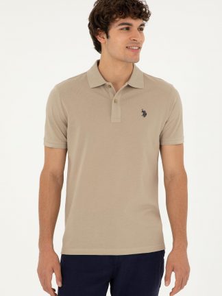 پولوشرت مردانه خاکی روشن یو اس پولو