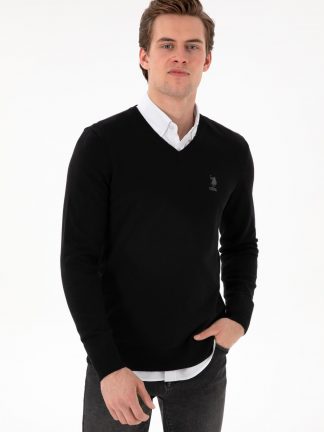 ژاکت مردانه مشکی یو اس پولو