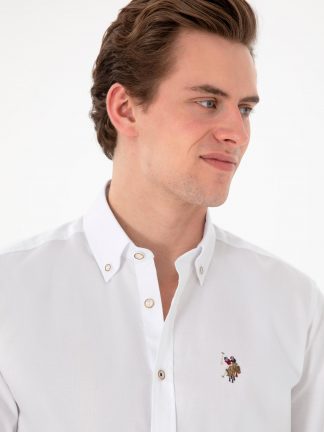 پیراهن مردانه سفید یو اس پولو