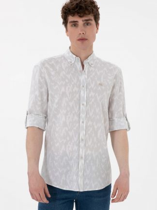 پیراهن مردانه خاکستری روشن یو اس پولو