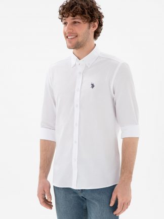 پیراهن مردانه سفید یو اس پولو