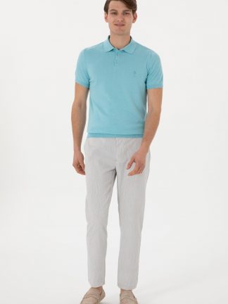 شلوار کتان مردانه خاکستری روشن یو اس پولو