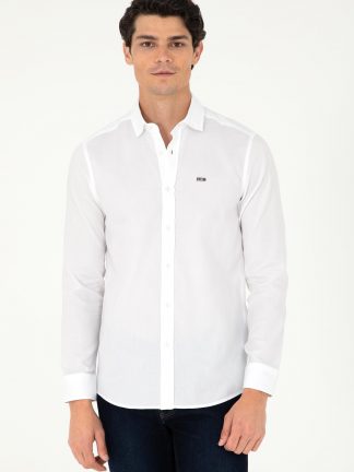 پیراهن مردانه سفید یو اس پولو