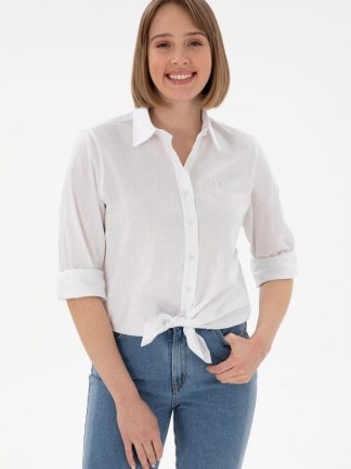 شومیز زنانه سفید یو اس پولو