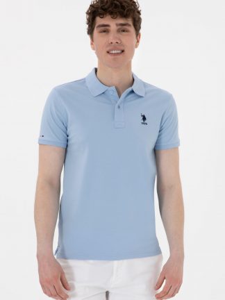 پولوشرت مردانه آبی روشن یو اس پولو