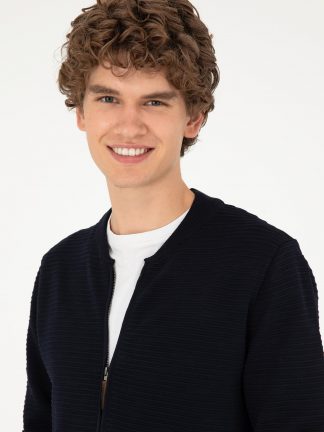 ژاکت مردانه سرمه ای یو اس پولو