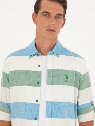 پیراهن مردانه سبز یو اس پولو