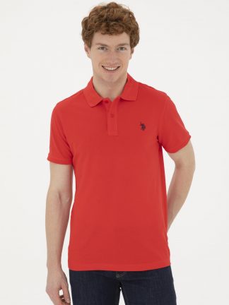 پولوشرت مردانه قرمز یو اس پولو