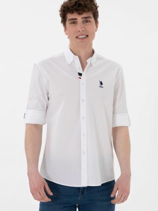 پیراهن مردانه سفید یو اس پولو