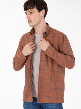 پیراهن مردانه آجری یو اس پولو