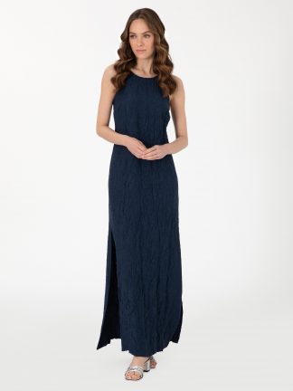 پیراهن زنانه سرمه ای پیرکاردین