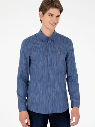 پیراهن مردانه آبی یو اس پولو