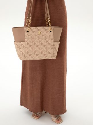 کیف دوشی زنانه قهوه ای پیرکاردین