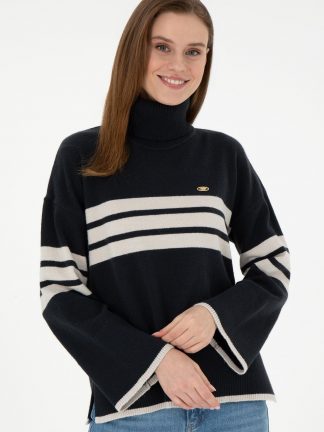 پلیور زنانه سرمه ای یو اس پولو