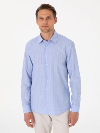 پیراهن مردانه آبی روشن پیرکاردین