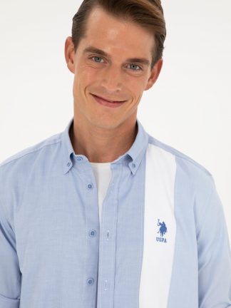 پیراهن مردانه آبی تیره یو اس پولو