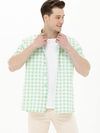 پیراهن مردانه نیلی یو اس پولو