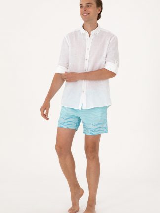 شلوارک مردانه آبی فیروزه ای یو اس پولو