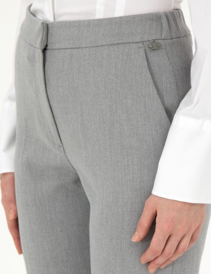 شلوار پارچه ای زنانه خاکستری پیرکاردین