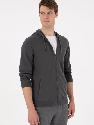 هودی مردانه خاکستری تیره یو اس پولو