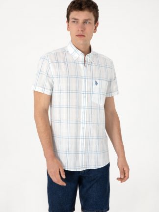 پیراهن آستین کوتاه مردانه نیلی یو اس پولو