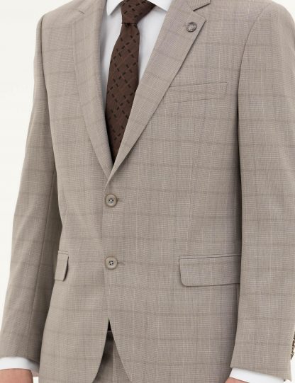 کت و شلوار مردانه قهوه ای روشن پیرکاردین