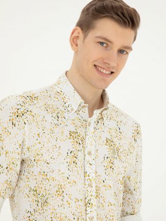 پیراهن مردانه خاکی روشن یو اس پولو