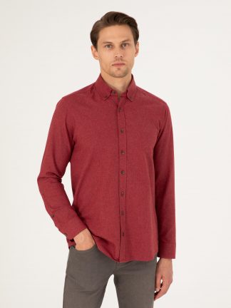 پیراهن مردانه آلبالویی پیرکاردین