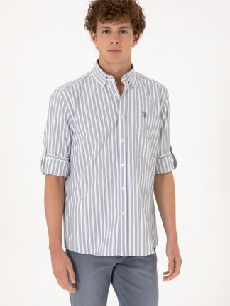 پیراهن مردانه خاکستری یو اس پولو