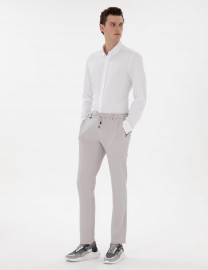شلوار پارچه ای مردانه خاکستری پیرکاردین