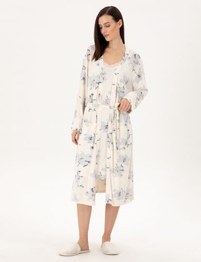 لباس خواب و لانژره زنانه کرم پیرکاردین