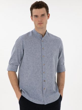 پیراهن مردانه سرمه ای پیرکاردین