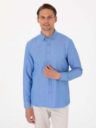 پیراهن مردانه آبی پیرکاردین