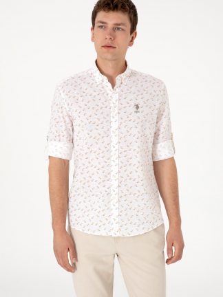 پیراهن مردانه خاکی روشن یو اس پولو