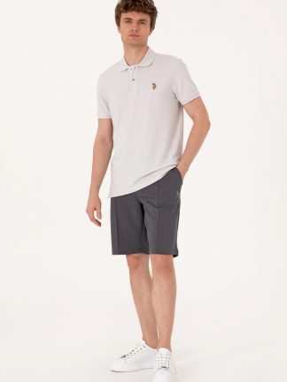 شلوارک مردانه خاکستری تیره یو اس پولو