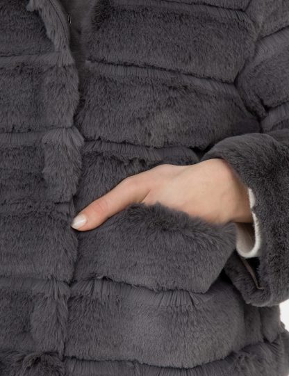 پالتو زنانه خاکستری تیره پیرکاردین